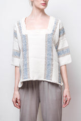 Zoe Hand-Woven Organic Cotton Top - White