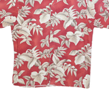 HOLLIS RIVER Mens Red Cream Floral Cotton Shirt M Casual Summer Beachwear