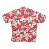 HOLLIS RIVER Mens Red Cream Floral Cotton Shirt M Casual Summer Beachwear