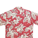 HOLLIS RIVER Mens Red Cream Floral Cotton Shirt M Casual Summer Beachwear