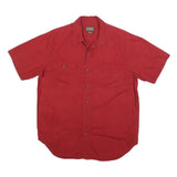 SCHMIDT Mens Red Casual Shirt M Cotton Blend Button Fastening Short Sleeve