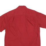 SCHMIDT Mens Red Casual Shirt M Cotton Blend Button Fastening Short Sleeve