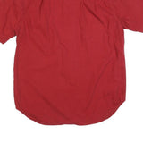 SCHMIDT Mens Red Casual Shirt M Cotton Blend Button Fastening Short Sleeve