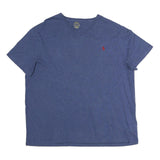 POLO RALPH LAUREN Mens Blue V-Neck T-Shirt XL Cotton Classic Fit Short Sleeve