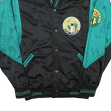 ROYAL CLASS Mens Black & Teal Sport Program Button Jacket L Polyester Blend