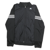 ADIDAS Mens Black Athletic Jacket M Polyester Zip Plain Sportswear