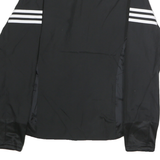 ADIDAS Mens Black Athletic Jacket M Polyester Zip Plain Sportswear