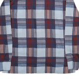 JOHNNY MILLER Mens Blue & Red Check Shirt L Vintage Polyester Blend Button Long