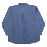 KEY Womens Blue Denim Shirt 2XL Button Front Casual Cotton Blend