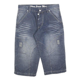 OKAY JEANS Mens Shorts Blue Denim Casual Style M W32 Button Fly Comfortable Fit