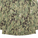 API Mens Green Camouflage Military Cotton Blend Jacket M Button Closure Rugged