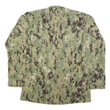 API Mens Green Camouflage Military Cotton Blend Jacket M Button Closure Rugged