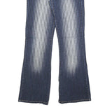 ILLEGAL Womens Jeans Blue Regular Bootcut Denim Medium W28 L32 Stylish Zip