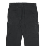 WRANGLER Mens Cotton Black Regular Fit Cargo Trousers W38 L30 Casual Utility