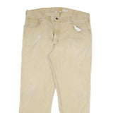 CARHARTT Mens Relaxed Khaki Cotton Blend Zip Trousers W38 L30 Casual Workwear