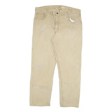 CARHARTT Mens Relaxed Khaki Cotton Blend Zip Trousers W38 L30 Casual Workwear