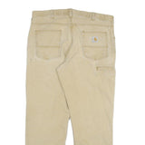 CARHARTT Mens Relaxed Khaki Cotton Blend Zip Trousers W38 L30 Casual Workwear