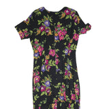 NORTON MCNAUGHTON Womens Black Floral Day Cotton Blend Dress L Button Front