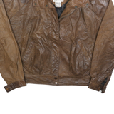 BRASS PLUM Womens Brown Leather Zip Jacket S Soft Supple Classic Stylish