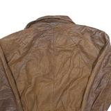 BRASS PLUM Womens Brown Leather Zip Jacket S Soft Supple Classic Stylish