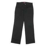 DICKIES Mens Black Cotton Blend Regular Straight Trousers W30 L30 Workwear