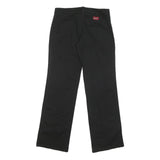 DICKIES Mens Black Cotton Blend Regular Straight Trousers W30 L30 Workwear