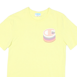 CHAMPION Mens Yellow S Graphic T-Shirt Short Sleeve Crew Neck Cotton Blend