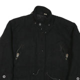 POINT ZERO Womens Black Wool Ski Wear Jacket M Wool Zip Plain Winter Outerwear