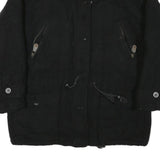 POINT ZERO Womens Black Wool Ski Wear Jacket M Wool Zip Plain Winter Outerwear