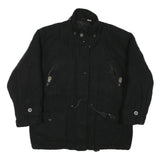 POINT ZERO Womens Black Wool Ski Wear Jacket M Wool Zip Plain Winter Outerwear