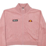 ELLESSE Womens Pink Zip Jacket M Polyester Blend Plain Casual Cropped Track Top