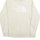 THE NORTH FACE Mens Cream Hoodie L Cotton Blend Pullover Classic Logo