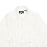 PRONTI Mens White M Shirt Polyester Long Sleeve Classic Fit Button Collar
