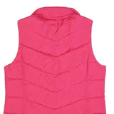 LANDS END Womens Pink Sleeveless Puffer Jacket S Polyester Blend Zip Casual