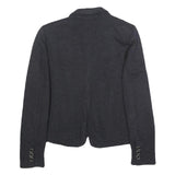 ARMANI JEANS Womens Black Button Jacket S Woven Tailored Casual Workwear