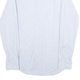 DOLCE & GABBANA Mens Blue Plain Shirt M Luxury Cotton Blend Long Sleeve Button