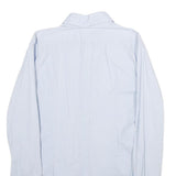 DOLCE & GABBANA Mens Blue Plain Shirt M Luxury Cotton Blend Long Sleeve Button