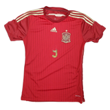 ADIDAS Mens Red & Gold Spain Football Shirt S Short Sleeve Crew Neck Torres 9