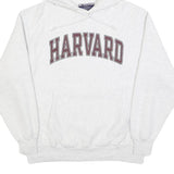 CHAMPION Mens White Harvard Cotton Blend Pullover Hoodie M University Print