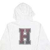 CHAMPION Mens White Harvard Cotton Blend Pullover Hoodie M University Print