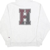 CHAMPION Mens White Harvard Cotton Blend Pullover Hoodie M University Print