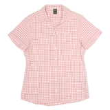 JACK WOLFSKIN Womens Pink & White Check Outdoor Casual Button Shirt S Polyester