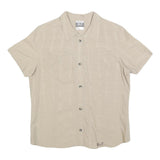 JACK WOLFSKIN Womens Beige Travel Shirt L Lightweight Cotton Blend Summer