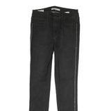 LEVI'S 721 Womens Black Slim Skinny Denim Medium W29 L28 Jeans Zip
