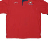 LANDAU Mens Red & Navy Rainbow International Embroidered Short Sleeve Polo Shirt