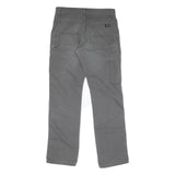 DICKIES Mens Cotton Grey Regular Straight Trousers W32 L34 Workwear Casual Zip