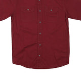 WRANGLER Mens Red Short Sleeve Cotton Blend Shirt S Casual Workwear Button