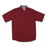 WRANGLER Mens Red Short Sleeve Cotton Blend Shirt S Casual Workwear Button