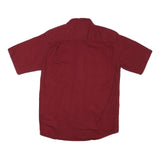 WRANGLER Mens Red Short Sleeve Cotton Blend Shirt S Casual Workwear Button
