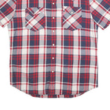 LEVI'S Mens Red Blue & White Check Shirt M Short Sleeve Cotton Casual